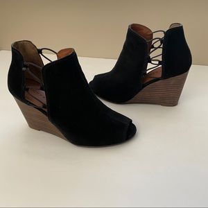 Lucky Brand ‘Reevas’ Wedge Open Toe Bootie Sz 7